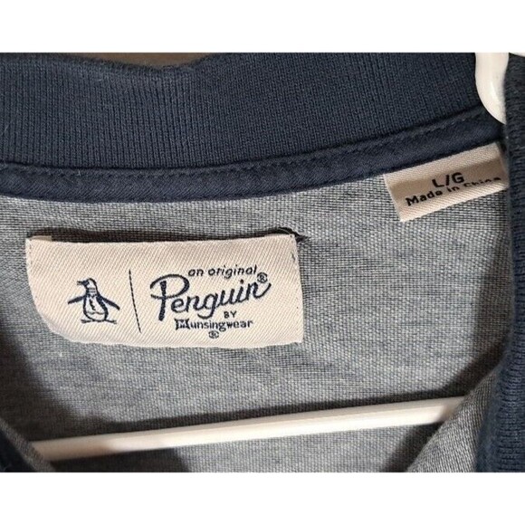 Original Penguin By Munsingwear Organic Cotton Gray Polo Shirt Men's Size L - Picture 5 of 7